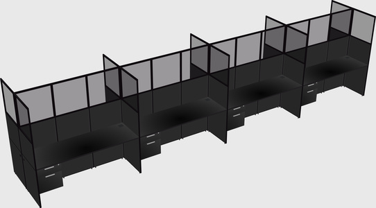 Shared rectangular cubicle