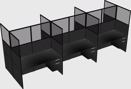 Shared rectangular cubicle