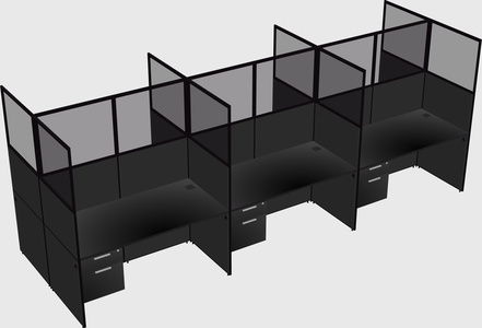 Shared rectangular cubicle