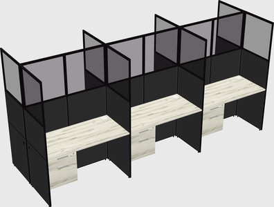 Shared rectangular cubicle