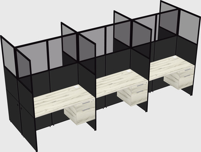 Shared rectangular cubicle