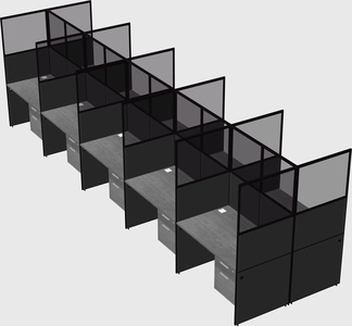 Shared rectangular cubicle