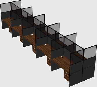 Shared rectangular cubicle