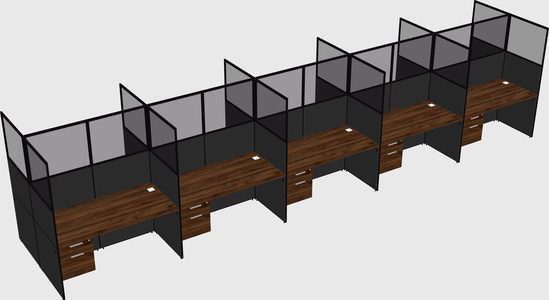 Shared rectangular cubicle