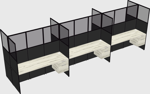 Shared rectangular cubicle