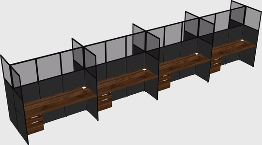 Shared rectangular cubicle
