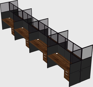 Shared rectangular cubicle