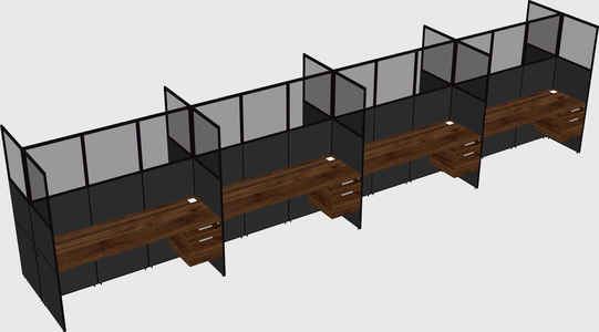 Shared rectangular cubicle
