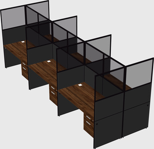Shared rectangular cubicle