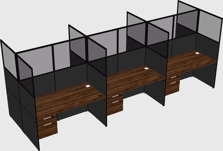 Shared rectangular cubicle