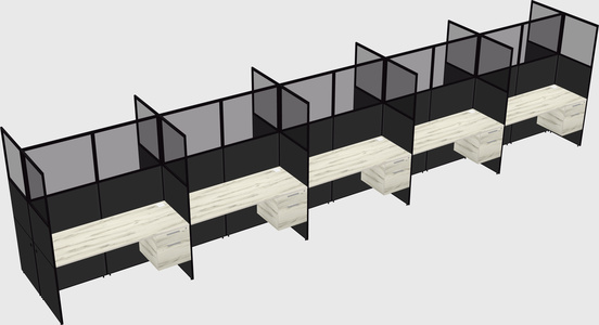 Shared rectangular cubicle