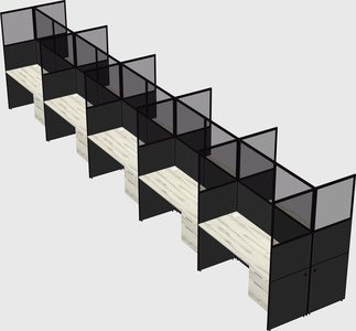 Shared rectangular cubicle