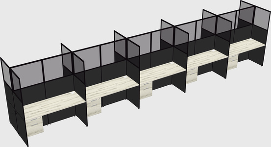 Shared rectangular cubicle