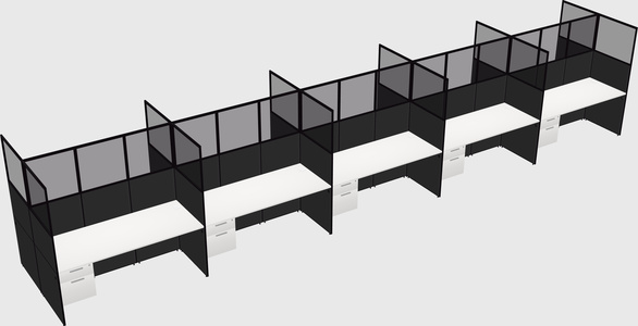 Shared rectangular cubicle