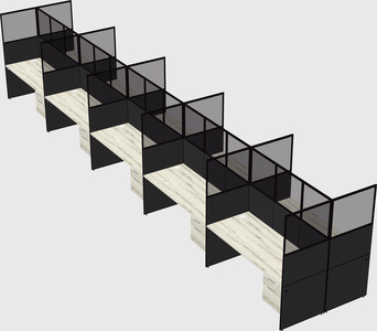 Shared rectangular cubicle