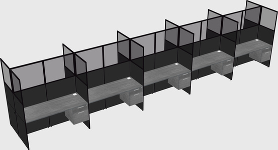Shared rectangular cubicle