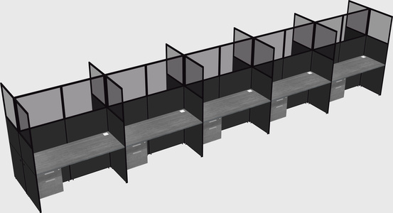 Shared rectangular cubicle