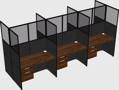 Shared rectangular cubicle