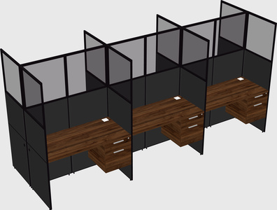 Shared rectangular cubicle