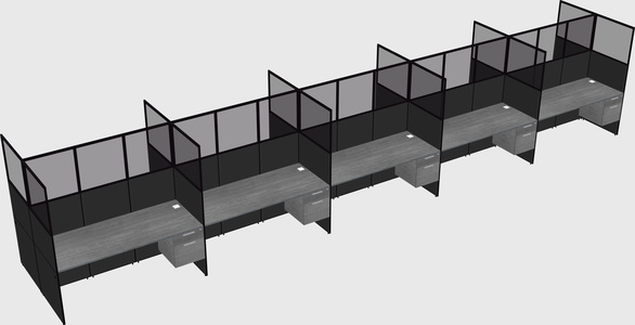 Shared rectangular cubicle