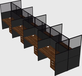 Shared rectangular cubicle