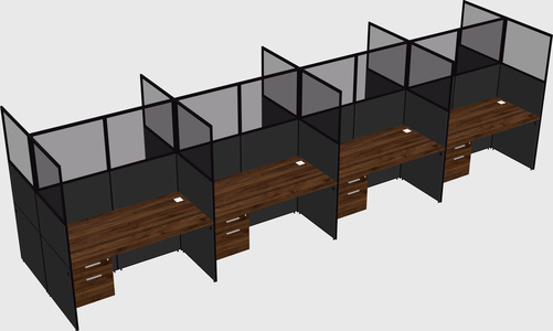 Shared rectangular cubicle