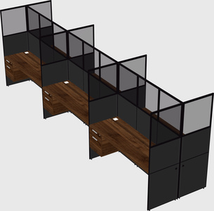 Shared rectangular cubicle