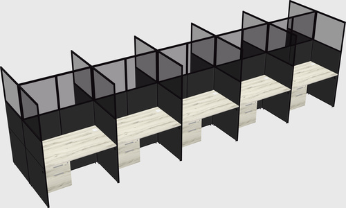 Shared rectangular cubicle