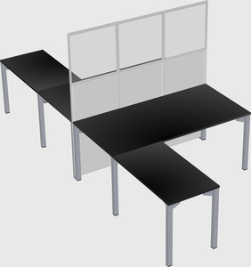 Shared l-shape cubicle