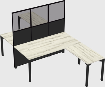 Shared l-shape cubicle