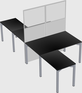 Shared l-shape cubicle