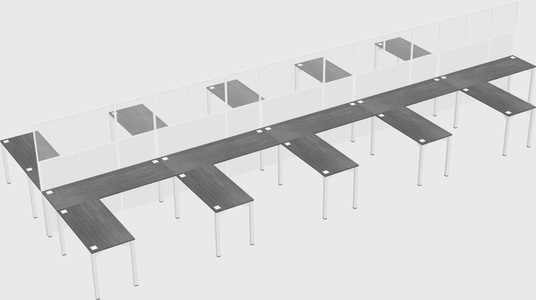 Shared l-shape cubicle