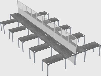 Shared l-shape cubicle