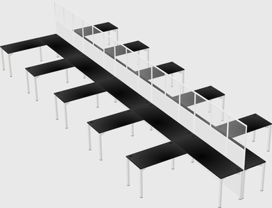 Shared l-shape cubicle