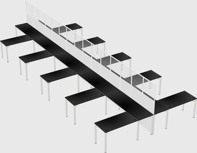Shared l-shape cubicle