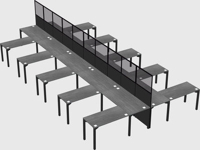 Shared l-shape cubicle