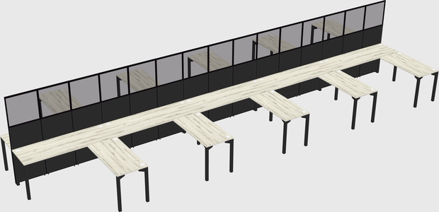 Shared l-shape cubicle