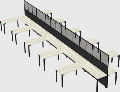 Shared l-shape cubicle