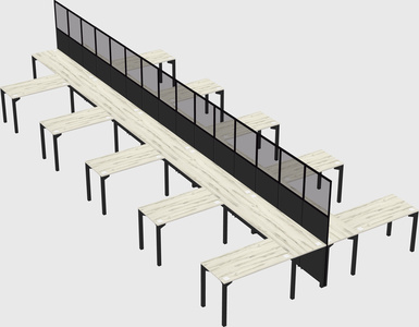 Shared l-shape cubicle