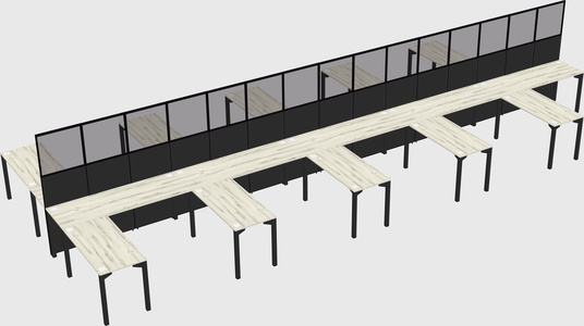 Shared l-shape cubicle
