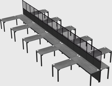 Shared l-shape cubicle