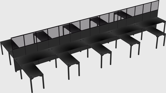 Shared l-shape cubicle