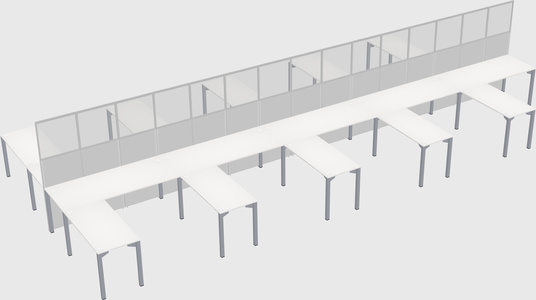 Shared l-shape cubicle