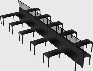Shared l-shape cubicle