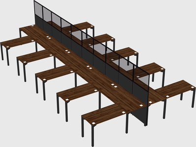 Shared l-shape cubicle