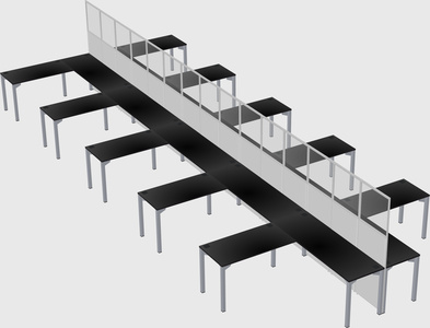Shared l-shape cubicle