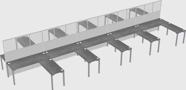 Shared l-shape cubicle