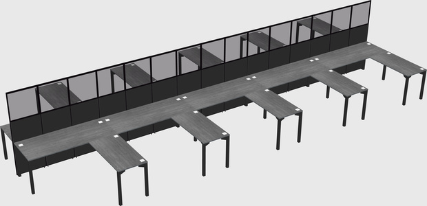 Shared l-shape cubicle