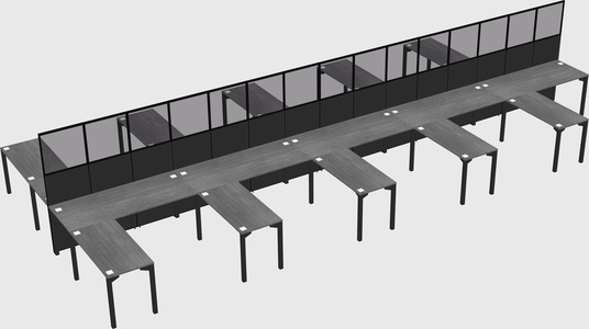 Shared l-shape cubicle