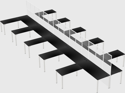 Shared l-shape cubicle